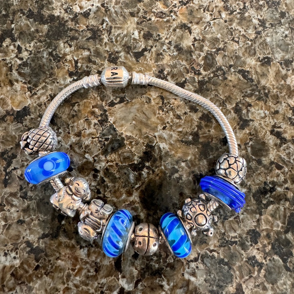 Pandora bracelet with 10 charms